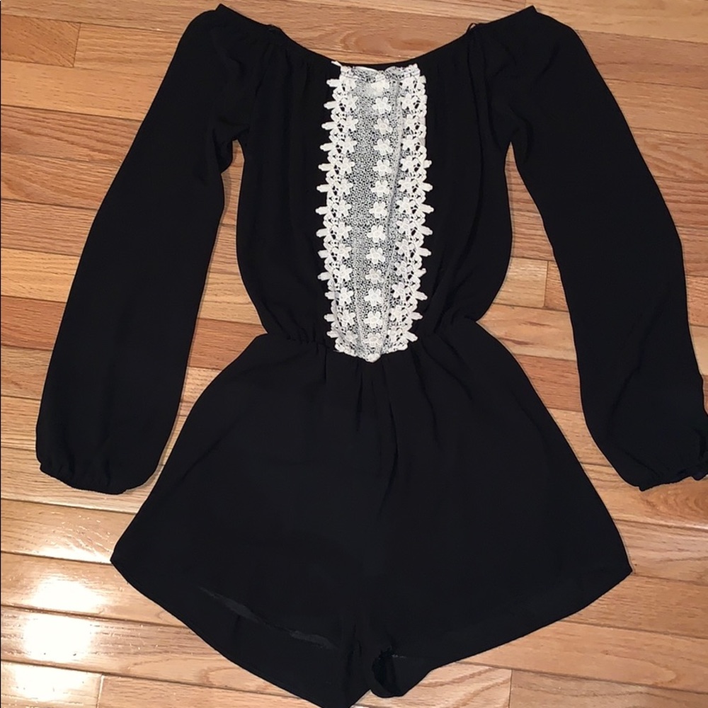Black Strapless Romper - Picture 1 of 5